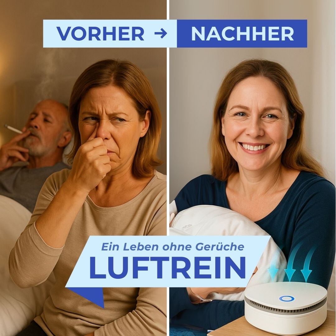 Luftrein | Entfernt Rauch, Tier und Kochgerüche auf Knopfdruck
