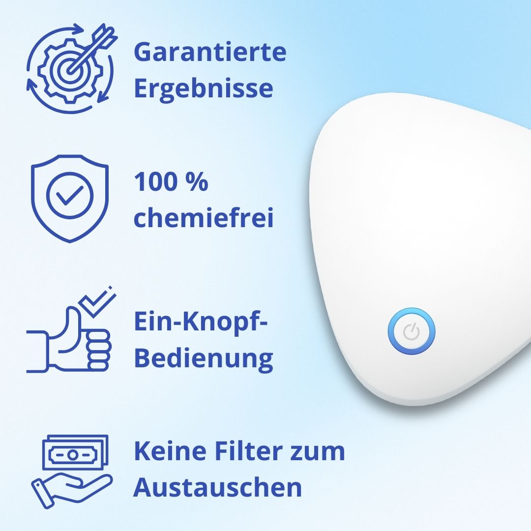 Luftrein | Entfernt Rauch, Tier und Kochgerüche auf Knopfdruck